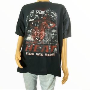 Vintage Miami Heat Big 3 Rare T Shirt Black XXL